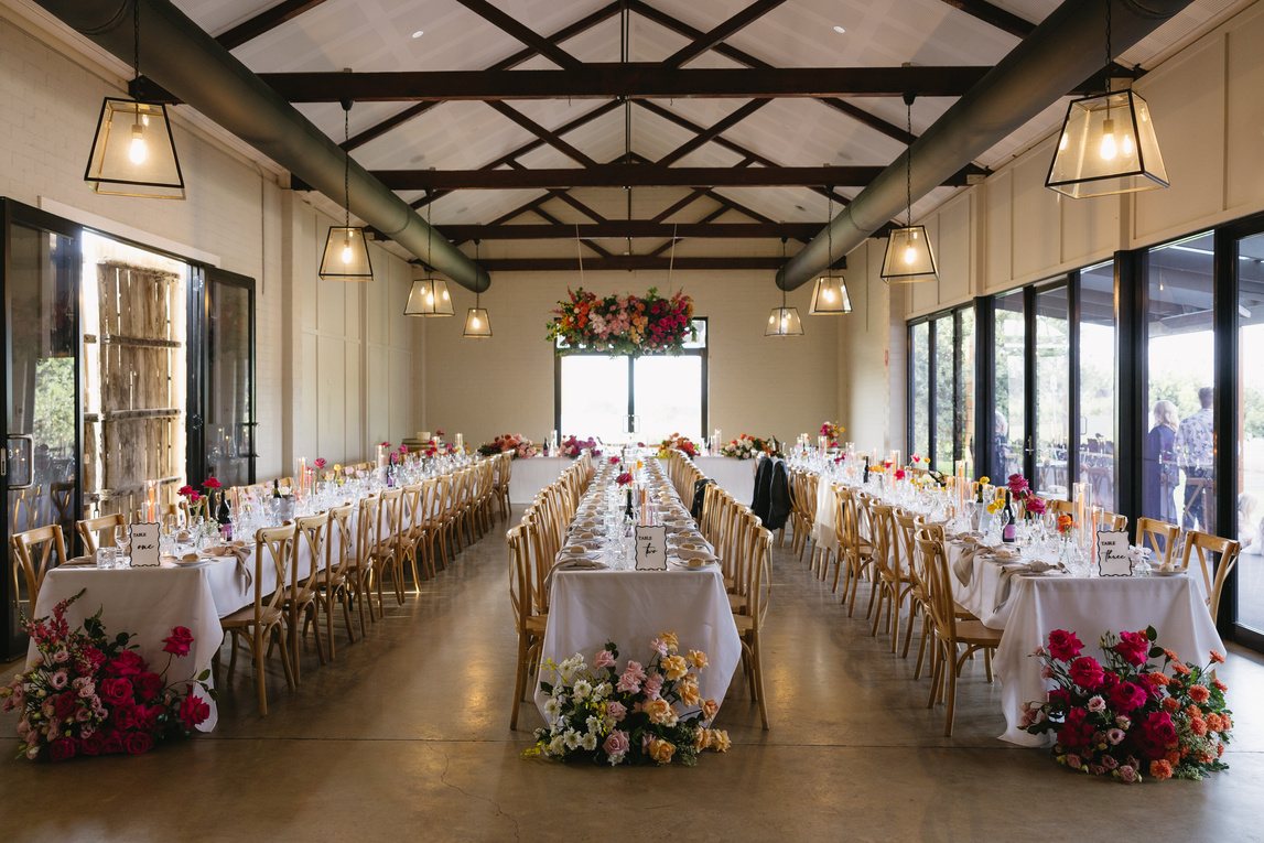 The reception room dressed with florals